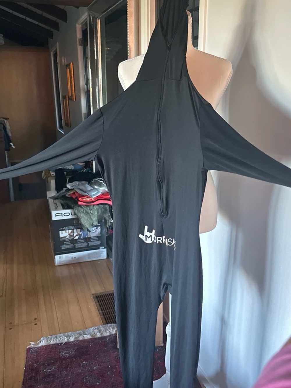 Target Black One-Shoulder Kids Jumpsuit with Front Zip